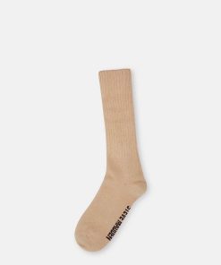SLOUCHY RIBBED CREW SINGLE TAN