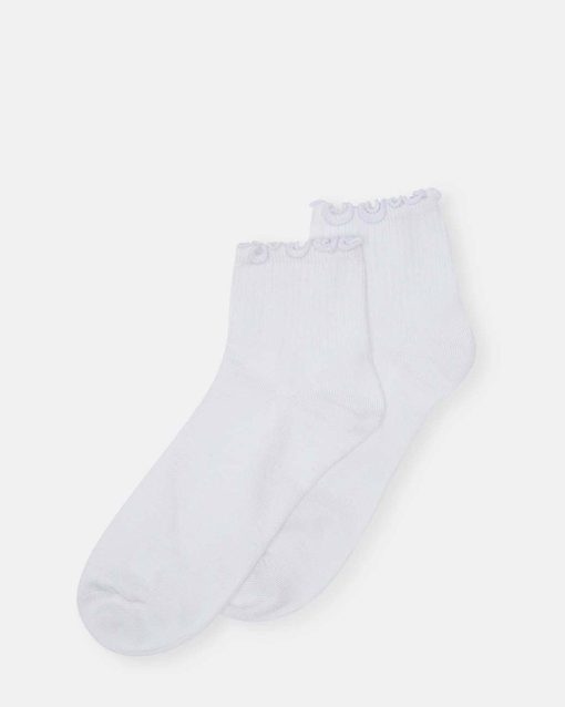 LETTUCE EDGE ANKLET WHITE