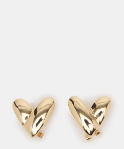 HEART STUD EARRINGS GOLD