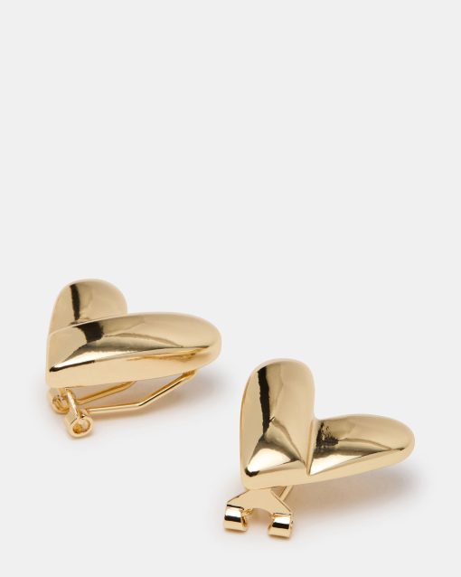 HEART STUD EARRINGS GOLD - Image 2