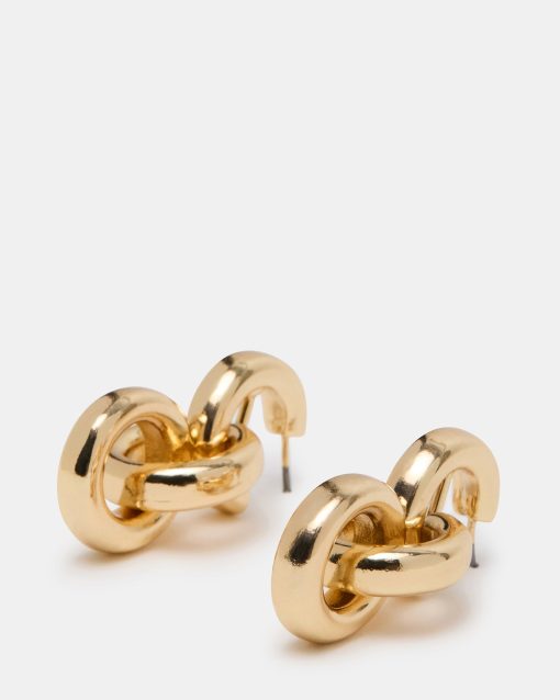 LOCK DROP EARRINGS GOLD - Image 2