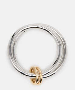 TWO-TONE BANGLE BRACELET SILVER MULTI