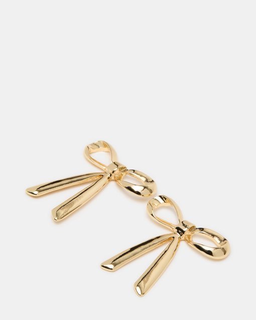 BOW EARRINGS GOLD - Image 2