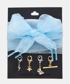 SHOE LACES AND CHARMS BLUE