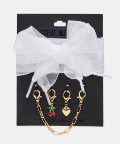 SHOE LACES AND CHARMS WHITE