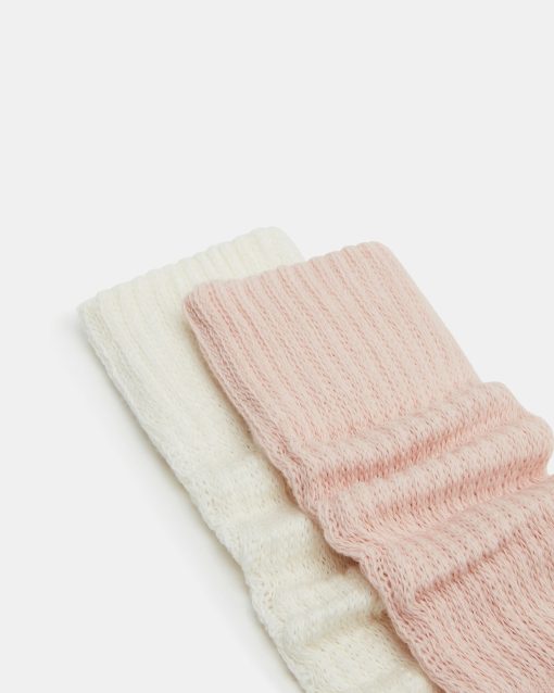 2 PACK SLOUCHY CREW SOCKS BLUSH MULTI - Image 2