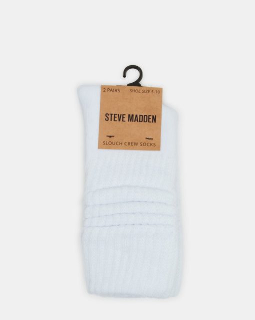 2 PACK SLOUCHY CREW SOCKS WHITE - Image 3
