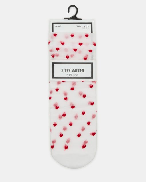 2 PACK HEART SOCKS SHEER WHITE - Image 4
