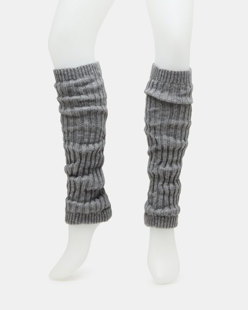 RIBBED LEG WARMERS GREY