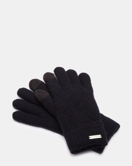 TOUCHSCREEN RIBBED GLOVES BLACK - Image 2