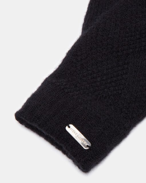 TOUCHSCREEN RIBBED GLOVES BLACK - Image 4