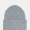 DOUBLE LAYER RIBBED KNIT BEANIE GREY