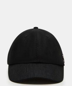 LINEN BASEBALL CAP BLACK