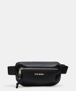PLEATED BAGUETTE BELT BAG BLACK