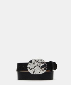 PLATE BUCKLE BELT BLACK/SILVER