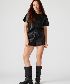FAUX THE RECORD SHORT BLACK