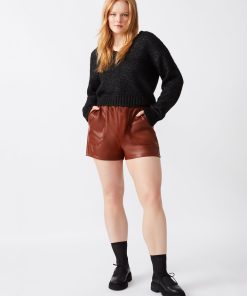 FAUX THE RECORD SHORT COGNAC