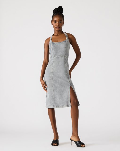 GIA DENIM DRESS LIGHT GREY - Image 2