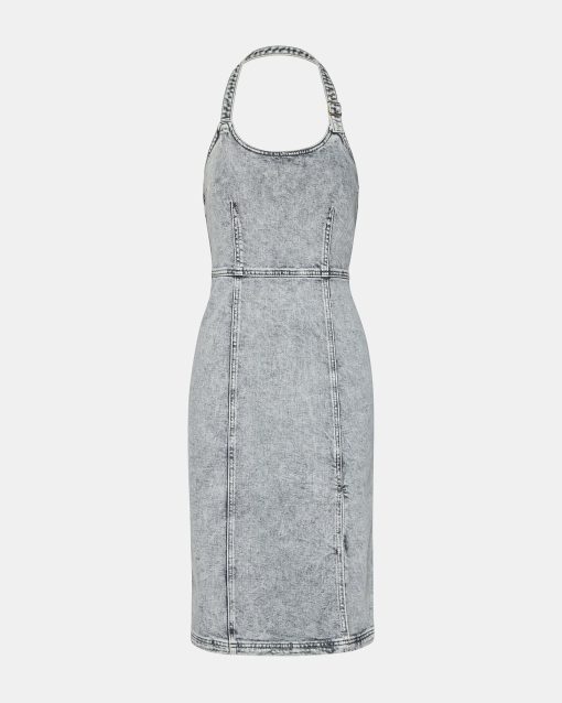 GIA DENIM DRESS LIGHT GREY - Image 5