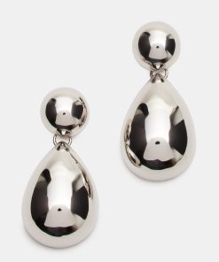 DOUBLE TEARDROP EARRINGS SILVER