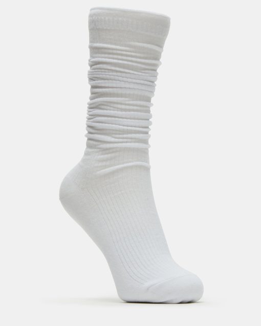2 PACK SLOUCHY CREW SOCKS BLACK WHITE - Image 3