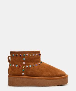 COMFY CHESTNUT SUEDE RHINESTONES
