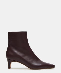 DELVIE BROWN/RED LEATHER
