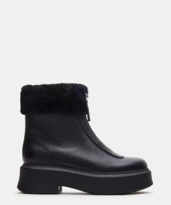 JONES FAUX FUR BLACK LEATHER